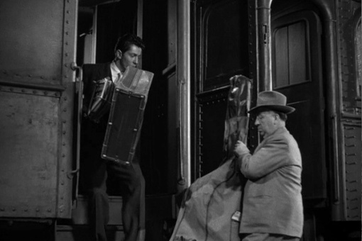 with Farley Granger. STRANGERS ON A TRAIN